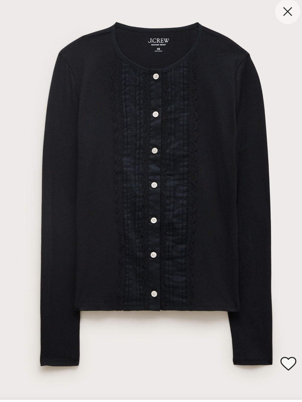NWT J.Crew Feather Jersey Lace Cardigan Top